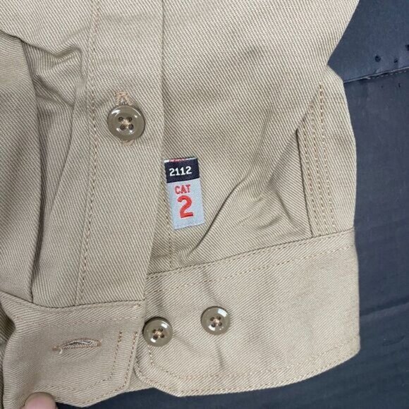 Carhartt FR Shirt Men's Size 3XL Flame Resistant Workwear Twill Khaki CAT 2 NEW - Picture 10 of 16